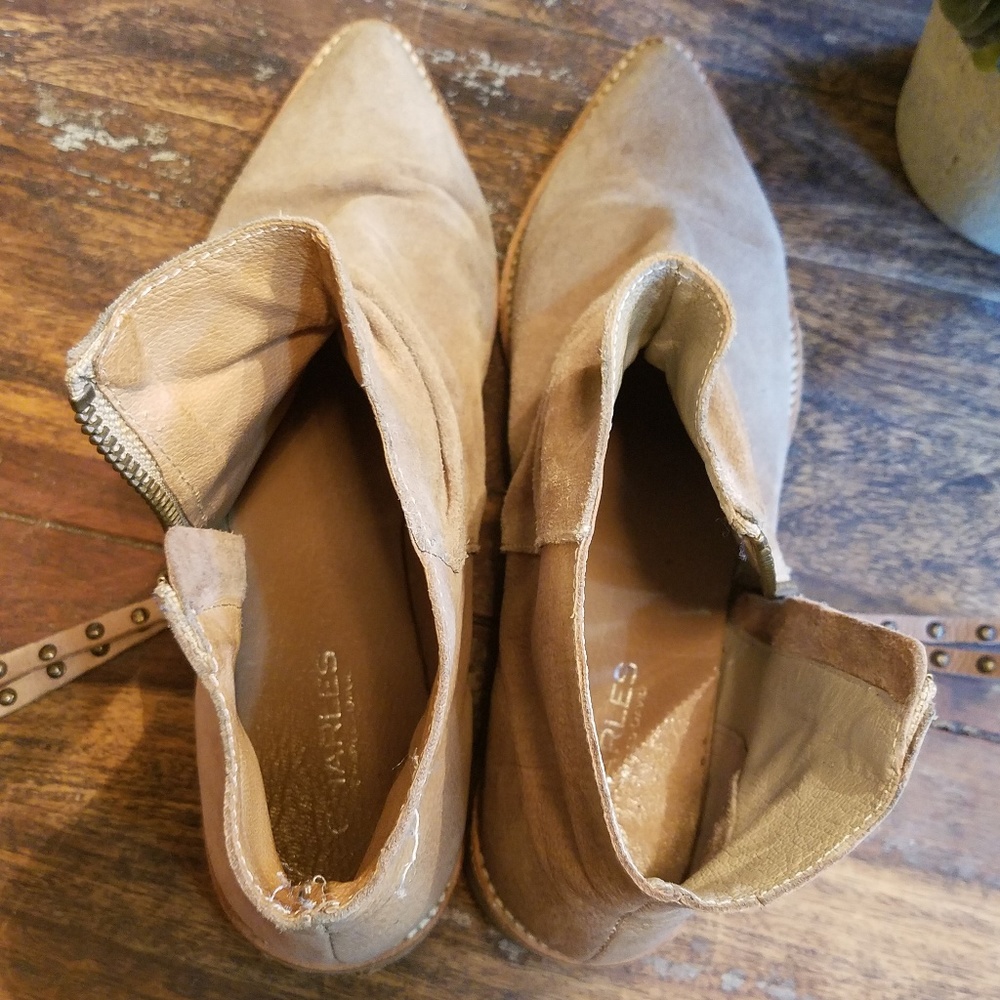 Charles David tan suede booties sz 8 - Picture 2 of 7